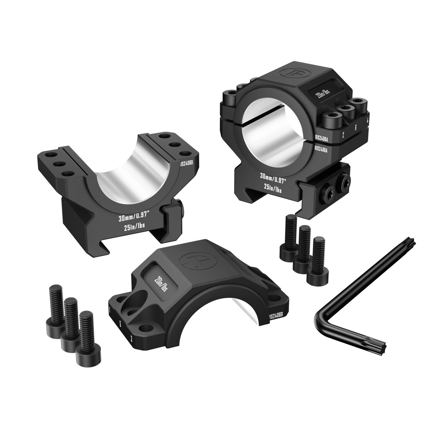DISCOVERYOPT 6061 Aluminum Heavy-Duty Scope Mount – Fits 25.4mm & 30mm Tubes | 0.97"/1.26" Height | Picatinny Rail Compatible
