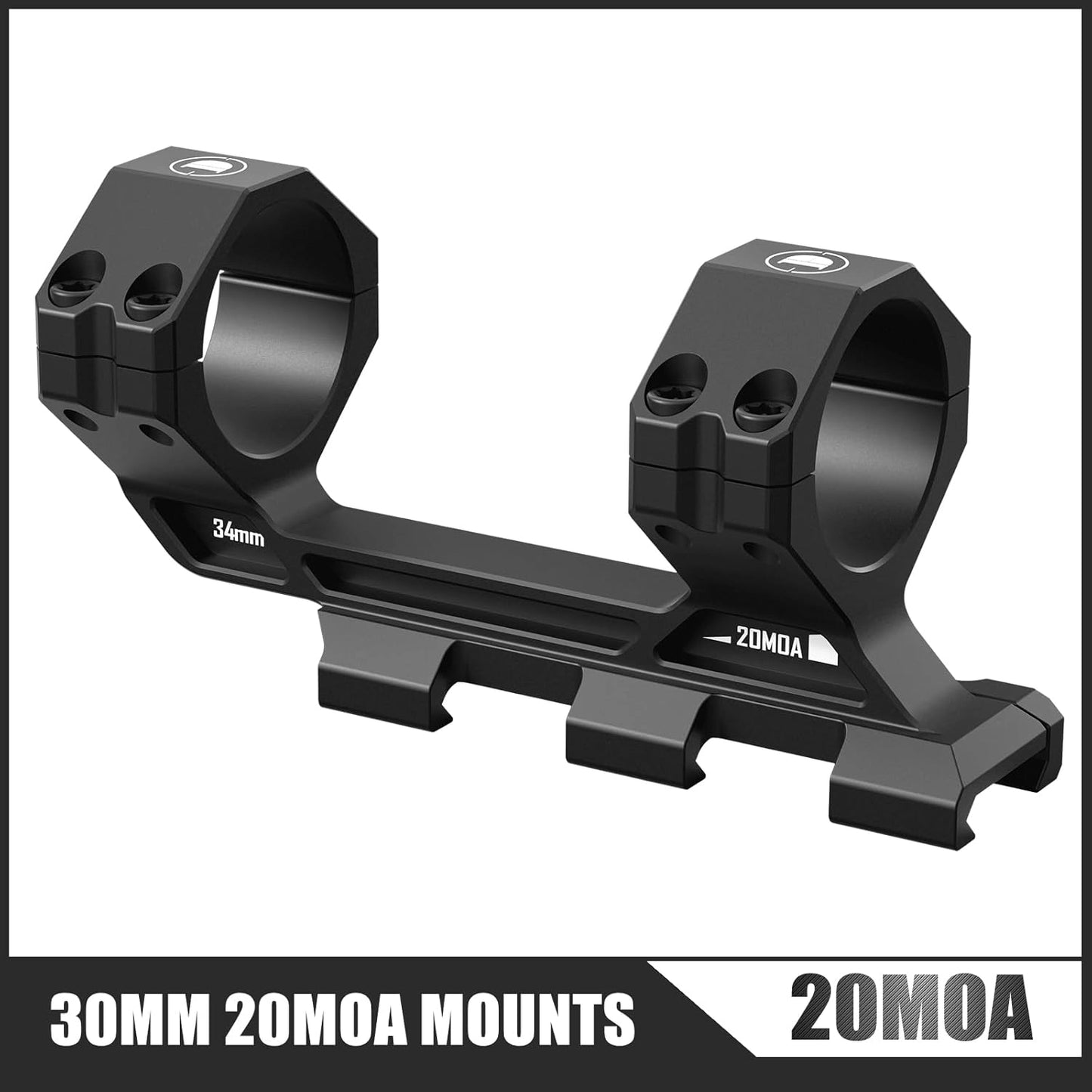 DISCOVERYOPT Cantilever Scope Mounts  | One-Piece 20 MOA 34mm or 30mm Tube for Picatinny Rail
