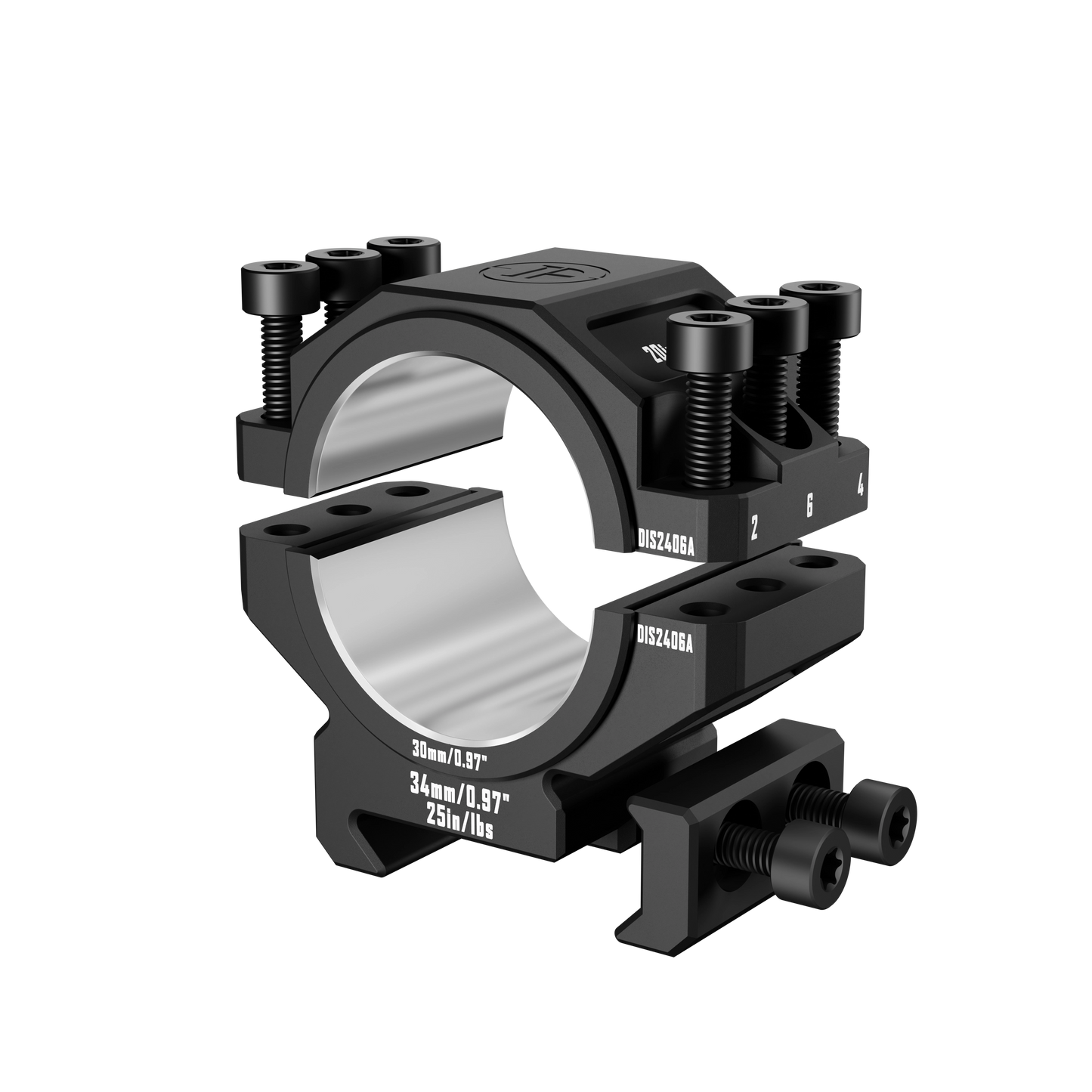 DISCOVERYOPT 6061 Aluminum Heavy-Duty Scope Mount – Fits 30mm & 34mm Tubes | 0.97"/1.26" Height | Picatinny Rail Compatible