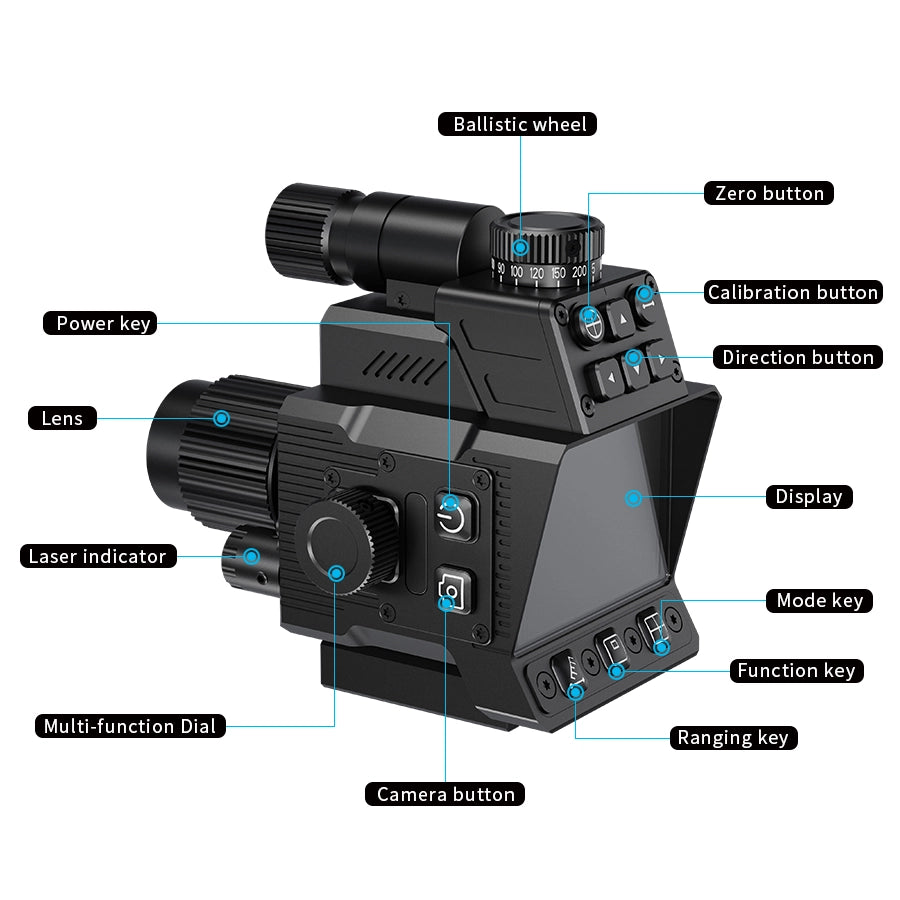 DISCOVERYOPT DND350BC Digital Night Vision Scope – | High-Resolution Night Vision Optics with Laser Rangefinder &amp; Ballistic Calculator