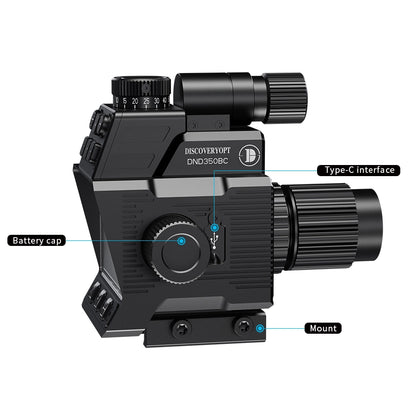 DISCOVERYOPT DND350BC Digital Night Vision Scope – | High-Resolution Night Vision Optics with Laser Rangefinder &amp; Ballistic Calculator