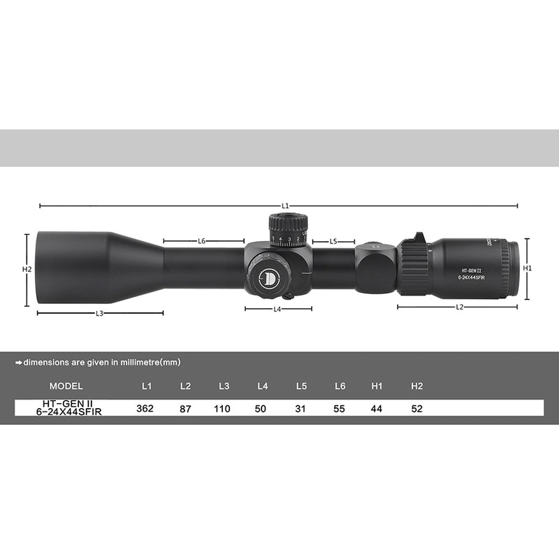 DISCOVERYOPT HT GEN II 6-24X44SFIR FFP-MOA Diameter:30MM Optics Scopes