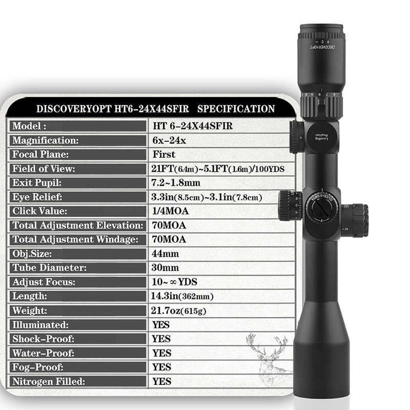 DISCOVERYOPT HT GEN II 6-24X44SFIR FFP-MOA Diameter:30MM Optics Scopes