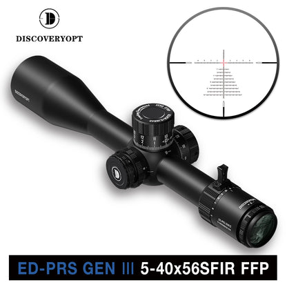 Luneta DISCOVERYOPT ED-ELR GEN II 5-40X56SFIR FFP-MRAD/MOA-Z Diâmetro: 35 mm 