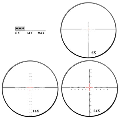 Luneta de óptica compacta DISCOVERYOPT HT 6-24X40SF FFP-MOA Diâmetro: 30 mm 