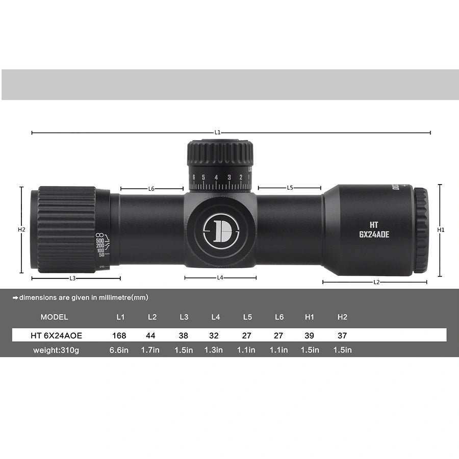 DISCOVERYOPT HT 6X24AOE-SFP-MOA Diameter:30MM Short Optics Scope