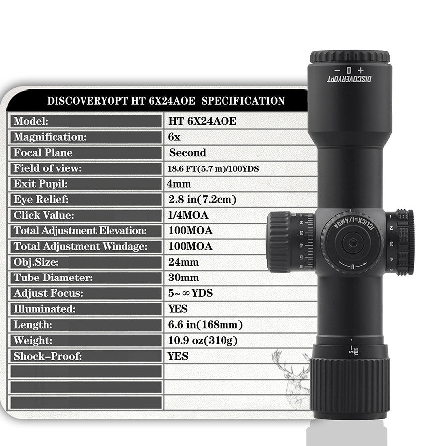 DISCOVERYOPT HT 6X24AOE-SFP-MOA Diameter:30MM Short Optics Scope