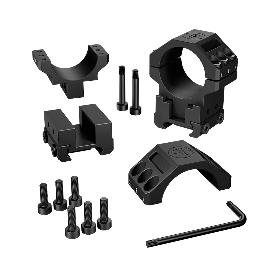 DISCOVERYOPT Heavy Duty Angle-Adjustable 30/60/90 MOA Scope Rings – Fits 30 or 34mm Tube | 1.35" Height | Picatinny Rail Compatible