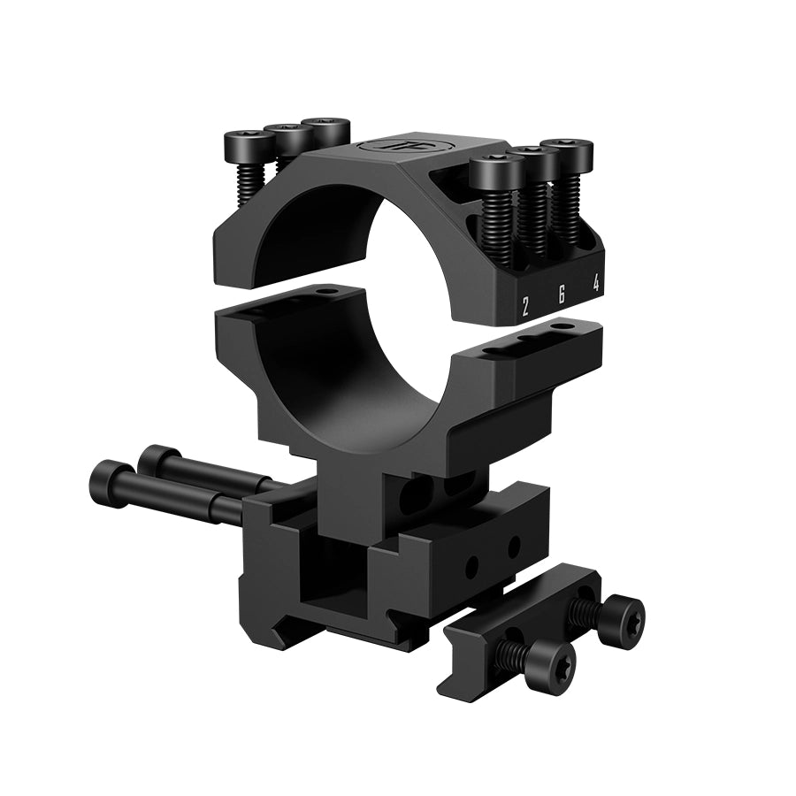 DISCOVERYOPT Heavy Duty Angle-Adjustable 30/60/90 MOA Scope Rings – Fits 30 or 34mm Tube | 1.35" Height | Picatinny Rail Compatible