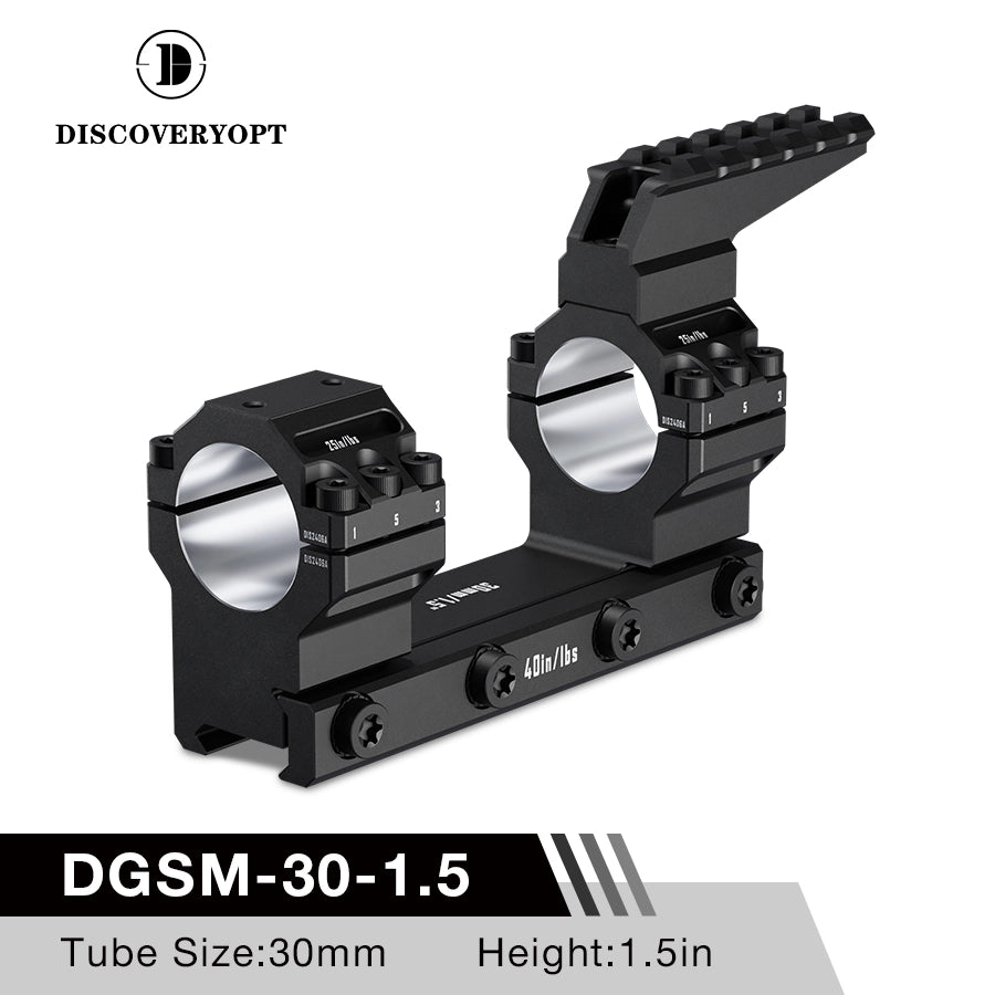 DISCOVERYOPT 0 MOA Heavy Duty Cantilever Scope Mount, Picatinny One-Piece Base with Integrated Top Rail - Fits 30mm/34mm Tubes, 1.18"/1.5" Center Height