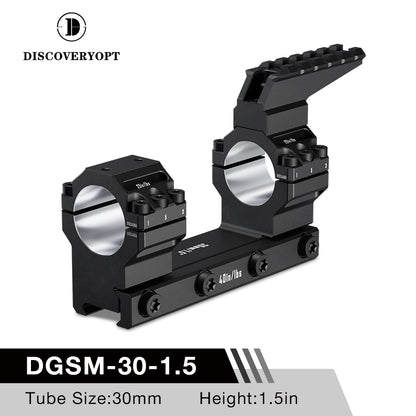 DISCOVERYOPT 0 MOA Heavy Duty Cantilever Scope Mount, Picatinny One-Piece Base with Integrated Top Rail - Fits 30mm/34mm Tubes, 1.18"/1.5" Center Height