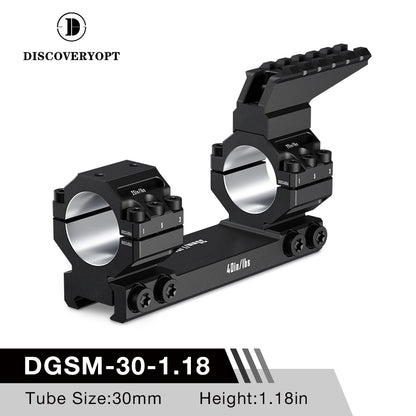 DISCOVERYOPT 0 MOA Heavy Duty Cantilever Scope Mount, Picatinny One-Piece Base with Integrated Top Rail - Fits 30mm/34mm Tubes, 1.18"/1.5" Center Height