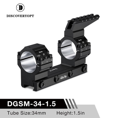 DISCOVERYOPT 0 MOA Heavy Duty Cantilever Scope Mount, Picatinny One-Piece Base with Integrated Top Rail - Fits 30mm/34mm Tubes, 1.18"/1.5" Center Height