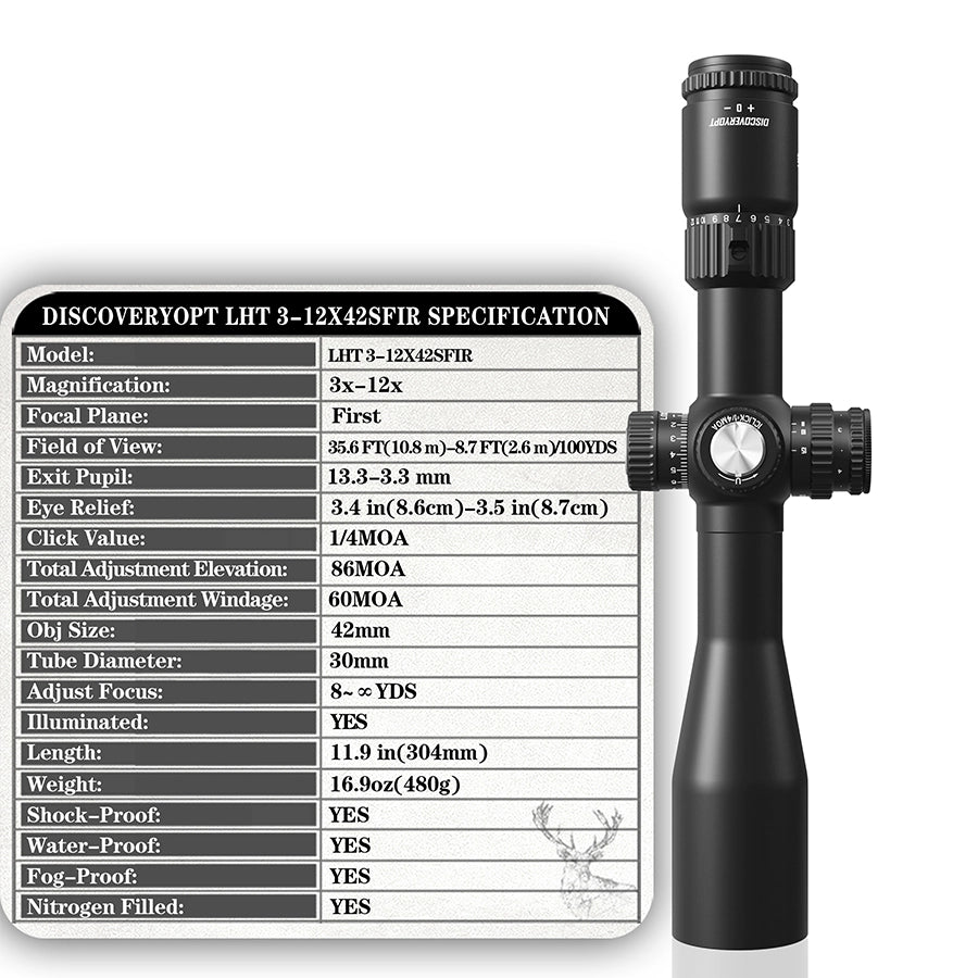 DISCOVERYOPT LHT 3-12X42SFIR FFP-MOA Diameter:30MM Optics Scopes