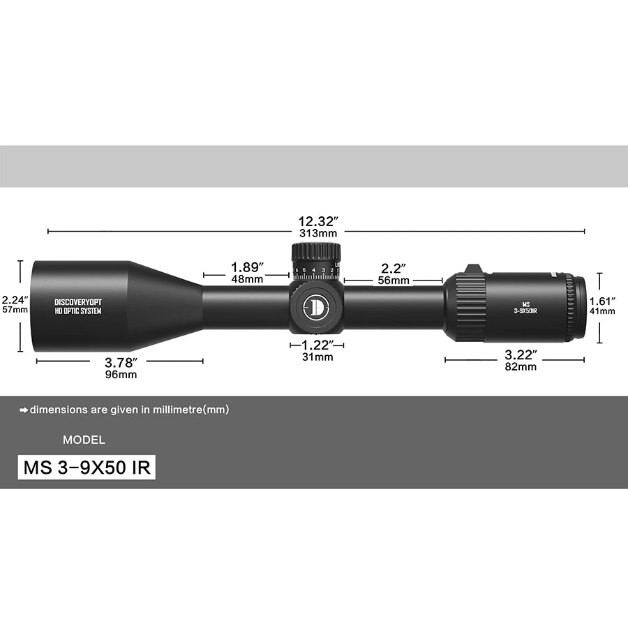 DISCOVERYOPT MS 3-9X40/50IR-SFP-MOA Diameter:25.4MM Optics Scopes