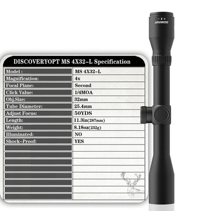DISCOVERYOPT MS 4X32-MOA Diameter:25.4MM Optics Scopes