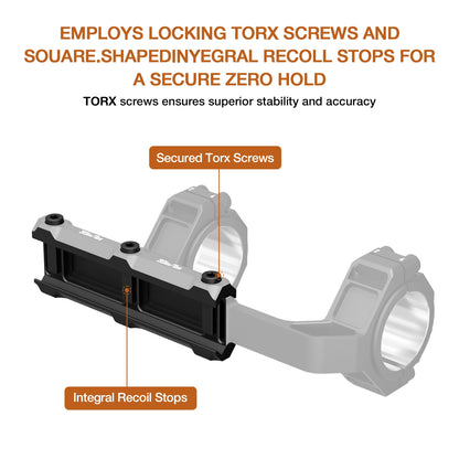 Suportes de mira cantilever multicompatíveis DISCOVERYOPT | Tubo monobloco de 0 MOA de 30 mm/34 mm para trilho Picatinny