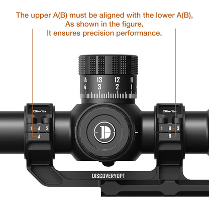 Suportes de mira cantilever multicompatíveis DISCOVERYOPT | Tubo monobloco de 0 MOA de 30 mm/34 mm para trilho Picatinny