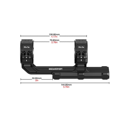 Suportes de mira cantilever multicompatíveis DISCOVERYOPT | Tubo monobloco de 0 MOA de 30 mm/34 mm para trilho Picatinny